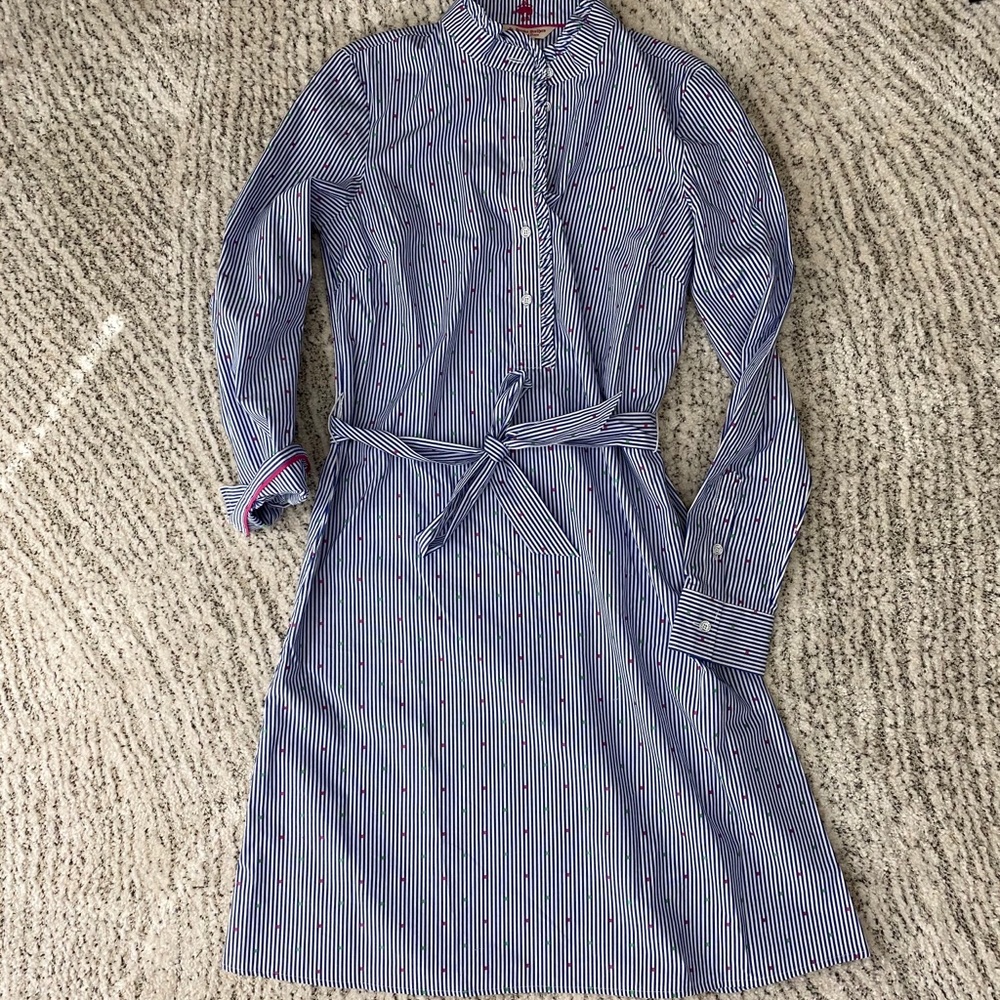 NWT striped shirt dress in dobby dot print